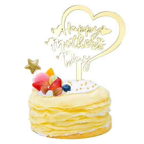 URROMA Goldener Muttertagskuchenaufsatz aus Acryl, 20 St點k, Festival-Kuchenaufs鋞ze, Happy Mother's Day, Kuchendekoration f黵 Party, Festival, Feier, Dekoration URROMA Goldener Muttertagskuchenaufsatz aus Acryl, 20 St點k, Festival-Kuchenaufs鋞ze, Happy Mother's Day, Kuchendekoration f黵 Party, Festival, Feier, Dekoration von URROMA