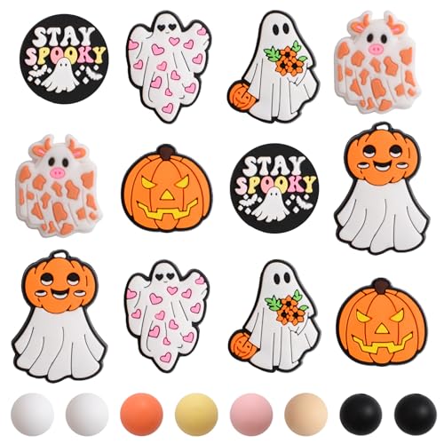 URROMA Halloween-Silikonperlen, 36 Stück, fokale Silikonperlen für Schlüsselanhänger, Herstellung gemischter Silikon-Fokalperlen für Stifte, Halskette und Armband URROMA Halloween-Silikonperlen, 36 Stück, fokale Silikonperlen für Schlüsselanhänger, Herstellung gemischter Silikon-Fokalperlen für Stifte, Halskette und Armband von URROMA