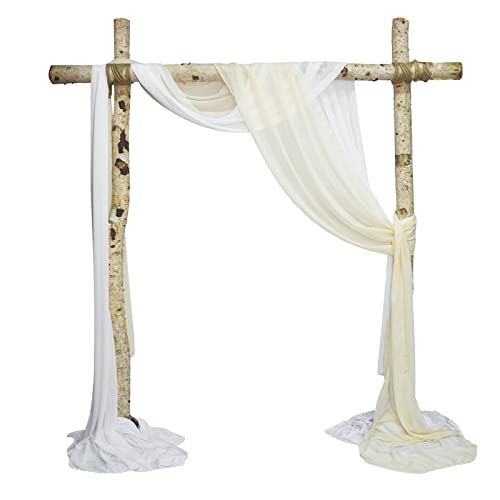URROMA Hochzeitsbogen-Drapierstoff, 2 Stück Chiffon-Vorhänge, Hochzeitsvorhänge für drinnen und draußen, Hinterhof, Empfang, Hintergrund, Deckenvorhänge, Dekorationen, Weiß und Elfenbein URROMA Hochzeitsbogen-Drapierstoff, 2 Stück Chiffon-Vorhänge, Hochzeitsvorhänge für drinnen und draußen, Hinterhof, Empfang, Hintergrund, Deckenvorhänge, Dekorationen, Weiß und Elfenbein von URROMA