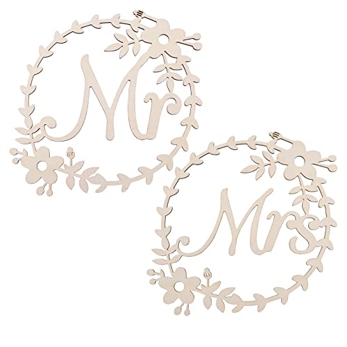 URROMA 2 Stück Mr und Mrs Hochzeit Stuhl Banner Schild, Hochzeitsstuhl-Schilder fürBraut und Bräutigam Hochzeits Stuhl-Dekoration, rustikale URROMA 2 Stück Mr und Mrs Hochzeit Stuhl Banner Schild, Hochzeitsstuhl-Schilder fürBraut und Bräutigam Hochzeits Stuhl-Dekoration, rustikale von URROMA