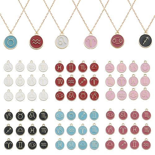 URROMA Geburtsstein-Charm-Perlen, Runde Kristall-Charms für Schmuckherstellung, Ohrringe, Armbänder, Halsketten, 12 Farben, 72 Stück, Kunststoff von URROMA