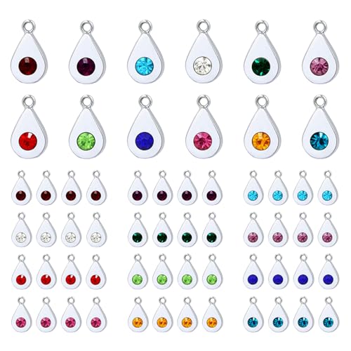 URROMA Kristall-Geburtsstein-Charm-Perlen, runde Kristall-Charms zur Schmuckherstellung, Kristall-Charms für Ohrringherstellung, Armband, Halskette, Schmuckherstellung, 12 Farben, 48pcs, Kunststoff, URROMA Kristall-Geburtsstein-Charm-Perlen, runde Kristall-Charms zur Schmuckherstellung, Kristall-Charms für Ohrringherstellung, Armband, Halskette, Schmuckherstellung, 12 Farben, 48pcs, Kunststoff, von URROMA