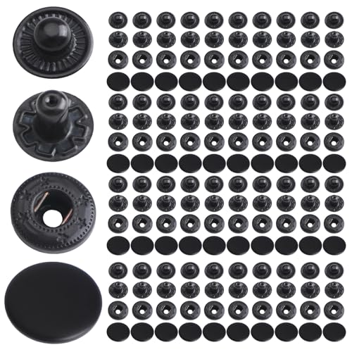 URROMA Leder-Druckknöpfe, 50 Sets, 15 mm, Metall-Druckknöpfe, Nähknöpfe, Schwarz, Antik-Bronze, 4-in-1-Schnalle mit einem blauen Kegel URROMA Leder-Druckknöpfe, 50 Sets, 15 mm, Metall-Druckknöpfe, Nähknöpfe, Schwarz, Antik-Bronze, 4-in-1-Schnalle mit einem blauen Kegel von URROMA