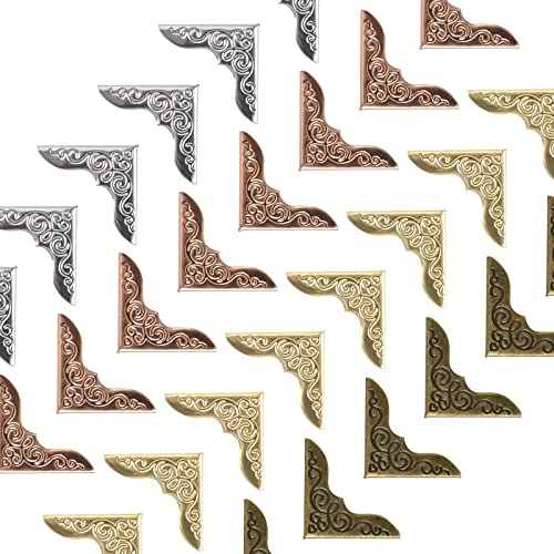 URROMA Buchecken aus Metall, kleine Bucheckenschutz, Eisen-Ecken, Dreieck, dekorative Zierleiste, Vintage-Albumecken für Scrapbooking, Menüs, 4 Farben, 160 Stück URROMA Buchecken aus Metall, kleine Bucheckenschutz, Eisen-Ecken, Dreieck, dekorative Zierleiste, Vintage-Albumecken für Scrapbooking, Menüs, 4 Farben, 160 Stück von URROMA