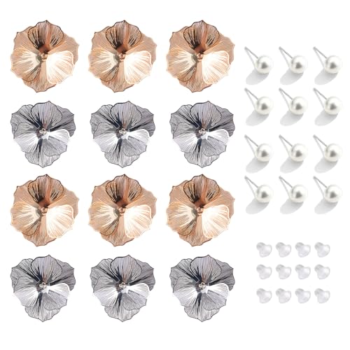 URROMA Ohrring-Bastelset, 6 Sets Perlenohrstecker und filigrane hohle Blumen, DIY-Halsketten, Ringe, Haarschmuck, Dekor, Geschenk für Hochzeit, Abschlussball, Party URROMA Ohrring-Bastelset, 6 Sets Perlenohrstecker und filigrane hohle Blumen, DIY-Halsketten, Ringe, Haarschmuck, Dekor, Geschenk für Hochzeit, Abschlussball, Party von URROMA