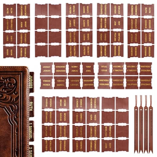 URROMA Retro-Bibelreiter-Set mit 6 Leder-Lesezeichen, braune Leder-Bibelreiter für einfache Navigation, Bibelindex-Tabs, Bibelstudium, Zubehör URROMA Retro-Bibelreiter-Set mit 6 Leder-Lesezeichen, braune Leder-Bibelreiter für einfache Navigation, Bibelindex-Tabs, Bibelstudium, Zubehör von URROMA
