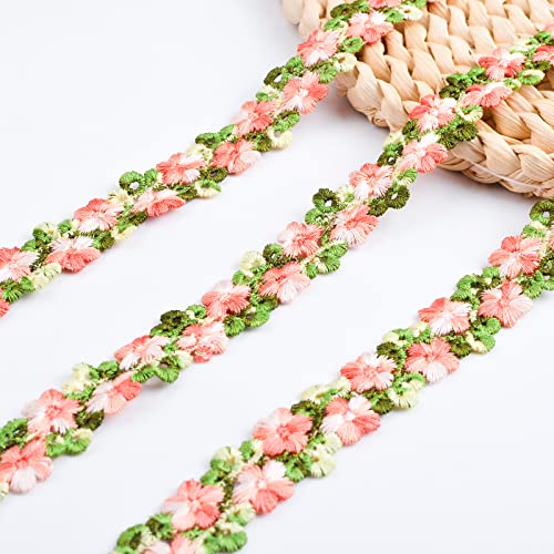 URROMA Rosenblüten-Spitzenborte, 4,5 m, grüne Blätter, Stickapplikation für Hochzeitskleid, florale Spitzenborte zum Nähen, Basteln, für Heimdekoration, 1,8 cm URROMA Rosenblüten-Spitzenborte, 4,5 m, grüne Blätter, Stickapplikation für Hochzeitskleid, florale Spitzenborte zum Nähen, Basteln, für Heimdekoration, 1,8 cm von URROMA