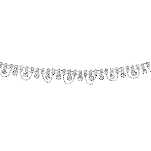URROMA Runde Kristall-Strass-Kette, 91 cm, Diamant-Strass-Applikation, Kostüm-Verzierung, Kleidungszubehör für Hochzeit, DIY-Dekoration von URROMA