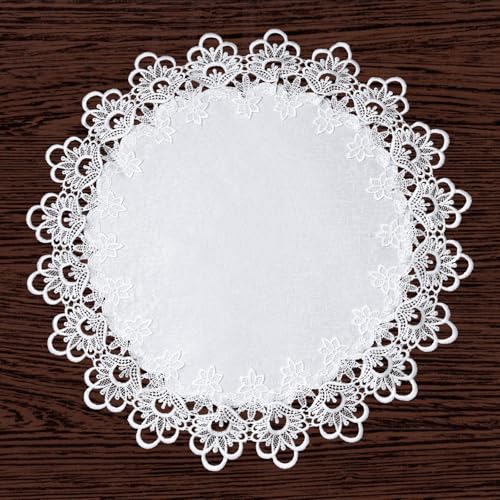 URROMA Runde Tischdecke mit Blumenstickerei, 58,4 cm, Elegante Dekoration für Zuhause, Tischset, Tischdekoration, Outdoor, rustikales Bankett, Party, Picknick URROMA Runde Tischdecke mit Blumenstickerei, 58,4 cm, Elegante Dekoration für Zuhause, Tischset, Tischdekoration, Outdoor, rustikales Bankett, Party, Picknick von URROMA