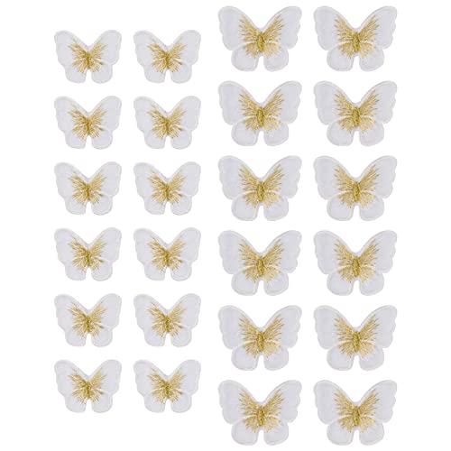 URROMA Schmetterlings-Applikationen, 24 Stück weiße Spitzenapplikationen zum Aufnähen auf Organza-Spitzenflicken für Hochzeit, Braut, Haarschmuck URROMA Schmetterlings-Applikationen, 24 Stück weiße Spitzenapplikationen zum Aufnähen auf Organza-Spitzenflicken für Hochzeit, Braut, Haarschmuck von URROMA
