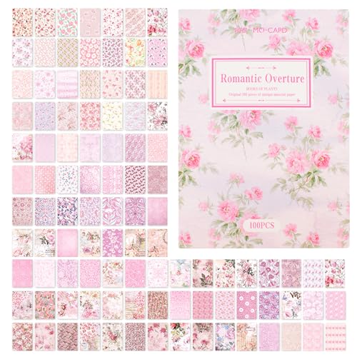 URROMA Scrapbook-Papier mit rosa Blumen, 100 Blatt, Blumenmuster, Scrapbooking, Collage, Bastelbedarf, Junk-Tagebuch, Vintage, Tagebuch, Decoupage, Papier, 10,2 x 14 cm URROMA Scrapbook-Papier mit rosa Blumen, 100 Blatt, Blumenmuster, Scrapbooking, Collage, Bastelbedarf, Junk-Tagebuch, Vintage, Tagebuch, Decoupage, Papier, 10,2 x 14 cm von URROMA