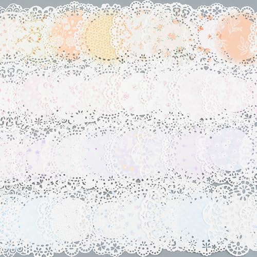 URROMA Scrapbooking-Spitzenpapier, 80 Stück, Blumenkranz, Spitze, dekorativer Papierausschnitt, Spitze, Scrapbook, Büroklammer-Art-Zubehör, Vintage-Papierdekoration, DIY-Collage, Dekoration, URROMA Scrapbooking-Spitzenpapier, 80 Stück, Blumenkranz, Spitze, dekorativer Papierausschnitt, Spitze, Scrapbook, Büroklammer-Art-Zubehör, Vintage-Papierdekoration, DIY-Collage, Dekoration, von URROMA