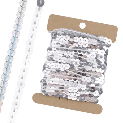 URROMA Silber Pailletten-Band, Flache Pailletten Geflecht Trim f黵 Kleid Stirnband Dekor Glitter Spitzenverkleidung f黵 Handwerk Verzierungen Kost黰, 20 Meter URROMA Silber Pailletten-Band, Flache Pailletten Geflecht Trim f黵 Kleid Stirnband Dekor Glitter Spitzenverkleidung f黵 Handwerk Verzierungen Kost黰, 20 Meter von URROMA