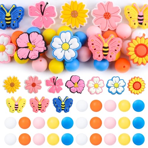 URROMA Silikon-Perlen, Schmetterlings-Motiv, Silikon-Perlen-Set, Abstandshalter f黵 DIY-Stifte, lose Perlen, Zubeh鰎, Schmuck, Schl黶selanh鋘gerherstellung, 35 St點k URROMA Silikon-Perlen, Schmetterlings-Motiv, Silikon-Perlen-Set, Abstandshalter f黵 DIY-Stifte, lose Perlen, Zubeh鰎, Schmuck, Schl黶selanh鋘gerherstellung, 35 St點k von URROMA