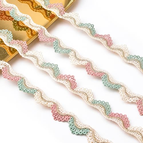 URROMA Spitzenband Wellenmuster Stoff Spitzenband, 9,1 m Vintage Spitzenbänder Spitzenbesatz Band Basteln Spitze zum Dekorieren, Geschenkverpacken URROMA Spitzenband Wellenmuster Stoff Spitzenband, 9,1 m Vintage Spitzenbänder Spitzenbesatz Band Basteln Spitze zum Dekorieren, Geschenkverpacken von URROMA