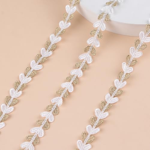 URROMA Spitzenband in Herzform, 9,1 m, Vintage-Rolle zum Nähen, Basteln, Hochzeitskarten, Dekorationen, Bastelmaterialien, Weißgold, 9,1 m URROMA Spitzenband in Herzform, 9,1 m, Vintage-Rolle zum Nähen, Basteln, Hochzeitskarten, Dekorationen, Bastelmaterialien, Weißgold, 9,1 m von URROMA