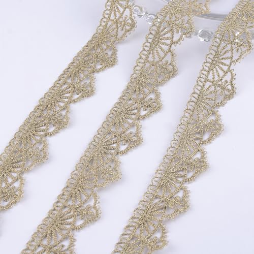 URROMA Spitzenborte im Vintage-Stil, goldfarben, Venedig-Stoffapplikationen, Spitzenband, Stickerei, Spitzenrand, Blumenmuster, zum Nähen, Basteln, Hochzeitsdekoration URROMA Spitzenborte im Vintage-Stil, goldfarben, Venedig-Stoffapplikationen, Spitzenband, Stickerei, Spitzenrand, Blumenmuster, zum Nähen, Basteln, Hochzeitsdekoration von URROMA
