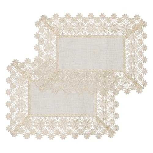 URROMA Spitzentischdecke, 2 Stück, hellkaffeefarben, Spitzen-Tischsets, Stoffscheiben, Teetisch, Waschmaschine, Kühlschrank, Staubschutz, 35 x 50 cm URROMA Spitzentischdecke, 2 Stück, hellkaffeefarben, Spitzen-Tischsets, Stoffscheiben, Teetisch, Waschmaschine, Kühlschrank, Staubschutz, 35 x 50 cm von URROMA