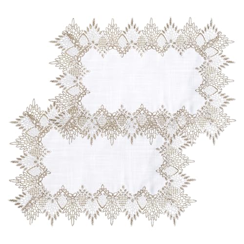 URROMA Spitzentischdecke, 2 Stück, weiße Spitzen-Platzdeckchen, Stoffscheibe, für Teetisch, Waschmaschine, Kühlschrank, Staubschutz, 35 x 50 cm URROMA Spitzentischdecke, 2 Stück, weiße Spitzen-Platzdeckchen, Stoffscheibe, für Teetisch, Waschmaschine, Kühlschrank, Staubschutz, 35 x 50 cm von URROMA