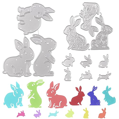 URROMA Hasen-Stanzformen, 13 Stück, Kaninchen-Metall-Stanzformen für Scrapbooking, Papierbasteln, Kartenherstellung, Album, Stempel, DIY-Dekoration URROMA Hasen-Stanzformen, 13 Stück, Kaninchen-Metall-Stanzformen für Scrapbooking, Papierbasteln, Kartenherstellung, Album, Stempel, DIY-Dekoration von URROMA