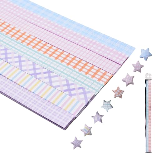 URROMA Stern-Papierstreifen, 640 St點k, vergoldet, bunt gestreift, kariert, niedliche DIY-Gl點kssterne, Faltstreifen, Papiermuster, Pentagramm, Papierstreifen f黵 Pentagramm, Handkunst, Handwerk URROMA Stern-Papierstreifen, 640 St點k, vergoldet, bunt gestreift, kariert, niedliche DIY-Gl點kssterne, Faltstreifen, Papiermuster, Pentagramm, Papierstreifen f黵 Pentagramm, Handkunst, Handwerk von URROMA
