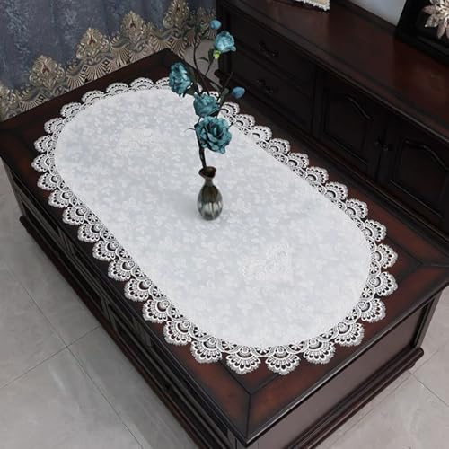 URROMA Vintage Spitzendeckchen, 40 x 90 cm, wei遝 Tischdecke mit Spitzenbesatz, Couchtischauflage, waschbare und rutschfeste Tischdecke f黵 Esszimmer, K點he URROMA Vintage Spitzendeckchen, 40 x 90 cm, wei遝 Tischdecke mit Spitzenbesatz, Couchtischauflage, waschbare und rutschfeste Tischdecke f黵 Esszimmer, K點he von URROMA