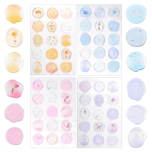 URROMA Wachs Siegel Aufkleber, 60 St點k Transparent Acryl Blau Lila Romantisch Farbverlauf Siegel Aufkleber f黵 Umschl鋑e, Scrapbooking, Gru遦arten, DIY Dekoration Hochzeit Party Einladungen URROMA Wachs Siegel Aufkleber, 60 St點k Transparent Acryl Blau Lila Romantisch Farbverlauf Siegel Aufkleber f黵 Umschl鋑e, Scrapbooking, Gru遦arten, DIY Dekoration Hochzeit Party Einladungen von URROMA