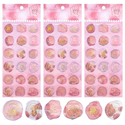 URROMA Wachssiegel-Aufkleber, 54 St點k, rosa, Hei遬r鋑en, Relief, Siegelwachs, Aufkleber, Siegelstempel, Lackwachs-Etikett, Umschlag, Hochzeitseinladungsaufkleber URROMA Wachssiegel-Aufkleber, 54 St點k, rosa, Hei遬r鋑en, Relief, Siegelwachs, Aufkleber, Siegelstempel, Lackwachs-Etikett, Umschlag, Hochzeitseinladungsaufkleber von URROMA