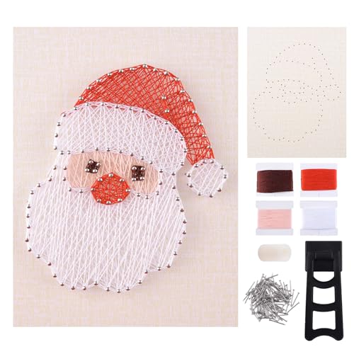 URROMA Weihnachts-Saitenkunst-Set für Erwachsene, DIY-Weihnachtsmann-Bastelset, 3D-Hobby-Kits, String-Kunst-Zubehör für Weihnachten, Heimdekoration, einzigartiges Geschenk von URROMA