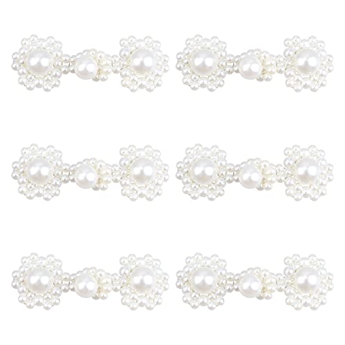 URROMA Weiße chinesische Knoten Frosch Knöpfe, 6 Paar Blumenperlen Frosch Knöpfe Verschluss Knoten Verschlüsse für Cheongsam Tang Anzug Cardigan Pullover Umhang Mäntel von URROMA