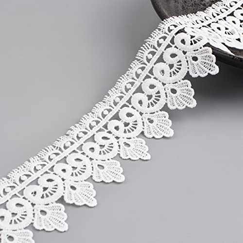 URROMA Weißer Spitzenbesatz, 4,5 m, Venedig-Spitzenband, Stickerei, Spitzenbordüre, florales Handwerk, Spitze zum Nähen, Basteln, für Heimdekoration, 5 cm URROMA Weißer Spitzenbesatz, 4,5 m, Venedig-Spitzenband, Stickerei, Spitzenbordüre, florales Handwerk, Spitze zum Nähen, Basteln, für Heimdekoration, 5 cm von URROMA