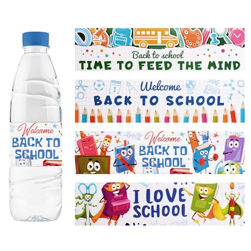 URROMA "Welcome Back to School Wasserflaschenetiketten, 48 St點k, f黵 den Schulanfang, Klassenzimmer, Wasserflaschen-Aufkleber f黵 Partytrinken URROMA "Welcome Back to School Wasserflaschenetiketten, 48 St點k, f黵 den Schulanfang, Klassenzimmer, Wasserflaschen-Aufkleber f黵 Partytrinken von URROMA