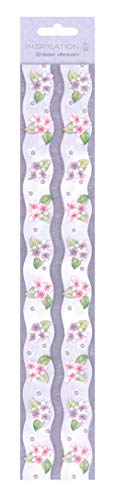 Ursus 56430002 - 3D Sticker Bordüren, Blumen, violett, wiederholende Motive, aus verschiedenen hochwertigen Materialien, selbstklebend, ideal zum Verzieren von Grußkarten und Geschenken von Ursus