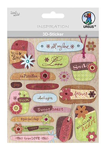 Ursus 564200109 - 3D Sticker Everyday, bestehend aus mehreren Ebenen, hochwertige Materialien, selbstklebend, ideal zum Verzieren von Grußkarten, Scrapbooking und für andere Bastelarbeiten Ursus 564200109 - 3D Sticker Everyday, bestehend aus mehreren Ebenen, hochwertige Materialien, selbstklebend, ideal zum Verzieren von Grußkarten, Scrapbooking und für andere Bastelarbeiten von Ursus