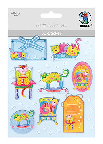 Ursus 56420047 - 3D Sticker Everyday, bestehend aus mehreren Ebenen, aus verschiedenen hochwertigen Materialien, selbstklebend, ideal zum Verzieren von Grußkarten und Geschenken, Motiv 47 von Ursus