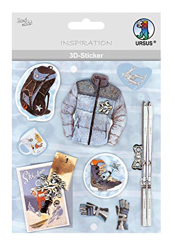 Ursus 564200100 - 3D Sticker Everyday, bestehend aus mehreren Ebenen, hochwertige Materialien, selbstklebend, ideal zum Verzieren von Grußkarten, Scrapbooking und für andere Bastelarbeiten von Ursus