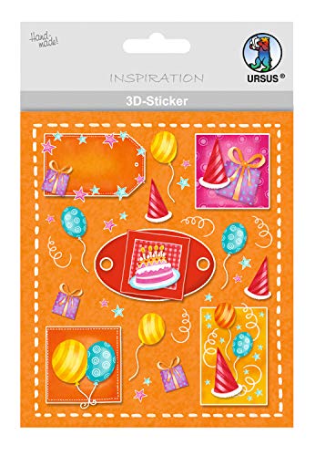 Ursus 56420046 - 3D Sticker Everyday, bestehend aus mehreren Ebenen, aus verschiedenen hochwertigen Materialien, selbstklebend, ideal zum Verzieren von Grußkarten und Geschenken, Motiv 46 von Ursus