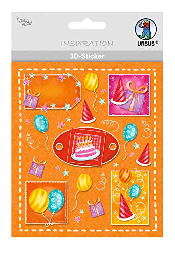Ursus 56420046 - 3D Sticker Everyday, bestehend aus mehreren Ebenen, aus verschiedenen hochwertigen Materialien, selbstklebend, ideal zum Verzieren von Grußkarten und Geschenken, Motiv 46 von Ursus