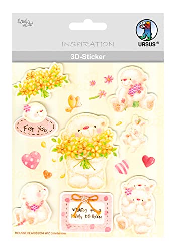 Ursus 56420010 - 3D Sticker Everyday, bestehend aus mehreren Ebenen, aus verschiedenen hochwertigen Materialien, selbstklebend, ideal zum Verzieren von Grußkarten und Geschenken, Motiv 10 von Ursus