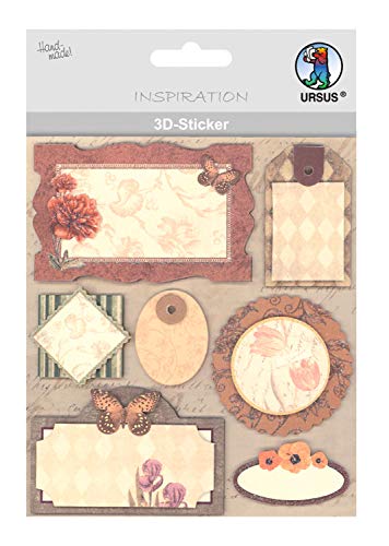 Ursus 56420038 - 3D Sticker Everyday, bestehend aus mehreren Ebenen, aus verschiedenen hochwertigen Materialien, selbstklebend, ideal zum Verzieren von Grußkarten und Geschenken, Motiv 38 von Ursus