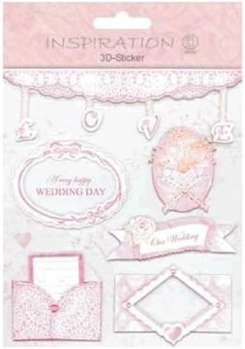 Ursus 56420066 - 3D Sticker Hochzeit, bestehend aus mehreren Ebenen, aus verschiedenen hochwertigen Materialien, selbstklebend, ideal zum Verzieren von Grußkarten und Geschenken, Motiv 66 von Ursus