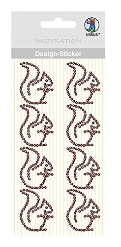 Ursus 75070039 - Design Sticker, Eichhörnchen, braun, 8 Stück, selbstklebend, einfach von der Folie abzuziehen, ideal geeignet für Scrapbooking, Kartengestaltung und zur Dekoration von Ursus