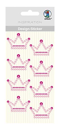 Ursus 75070036 - Design Sticker, Krone, rosa/pink, 8 Stück, selbstklebend, einfach von der Folie abzuziehen, ideal geeignet für Scrapbooking, Kartengestaltung und zur Dekoration von Ursus