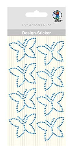 Ursus 75070007 - Design Sticker, Schmetterlinge, blau, 8 Stück, selbstklebend, einfach von der Folie abzuziehen, ideal geeignet für Scrapbooking, Kartengestaltung und zur Dekoration von Ursus
