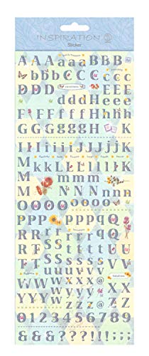 Ursus 59700009 - Flat Sticker, Letters, blau, flache gut haftende Sticker, teilweise mit Glittereffekt, selbstklebend, zum Verzieren von Grußkarten, Scrapbooking und für andere Bastelarbeiten von Ursus