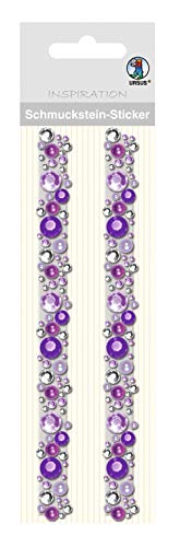 Ursus 75040005 - Schmuckstein Sticker Fancy, Bordüren, violet, 2 Stück, selbstklebend, einfach von der Folie abzuziehen, in verschiedenen Farben und Motiven, zum Verzieren von Grußkarten von Ursus