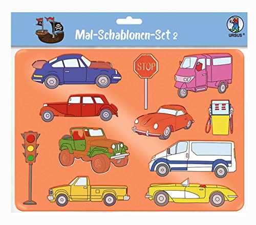 Ursus 44100002 - Mal Schablonen Set 2, bunt, für Kinder, 6 transparente Schablonen ca. 26,8 x 18,9 x 0,2 cm, mit unterschiedlichen Motiven, aus Kunststoff, 6 farbige Motivvorlagen Ursus 44100002 - Mal Schablonen Set 2, bunt, für Kinder, 6 transparente Schablonen ca. 26,8 x 18,9 x 0,2 cm, mit unterschiedlichen Motiven, aus Kunststoff, 6 farbige Motivvorlagen von Ursus