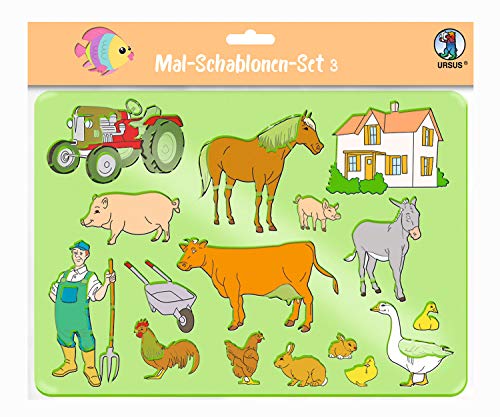 Ursus 44100003 - Mal Schablonen Set 3, bunt, für Kinder, 6 transparente Schablonen ca. 26,8 x 18,9 x 0,2 cm, mit unterschiedlichen Motiven, aus Kunststoff, 6 farbige Motivvorlagen Ursus 44100003 - Mal Schablonen Set 3, bunt, für Kinder, 6 transparente Schablonen ca. 26,8 x 18,9 x 0,2 cm, mit unterschiedlichen Motiven, aus Kunststoff, 6 farbige Motivvorlagen von Ursus