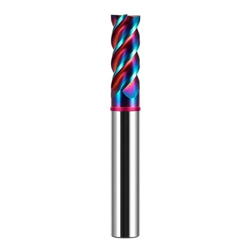 4f Schaftfräser, Farbring, blaue Beschichtung, Wolframstahl, Hartmetall, Flachbodenfräser für CNC-Mechanik, TGP-HRC70 (12 x 30 C x 12 D x 75 L/TGP-HRC70) von URTYP