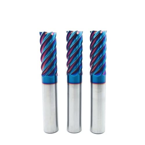 HRC70 6-schneidiger Wolframstahl-Hartmetall-Flachfräser mit blauer Beschichtung, CNC-Maschinenbearbeitung, Schaftfräser, 12,0 x 75 l von URTYP